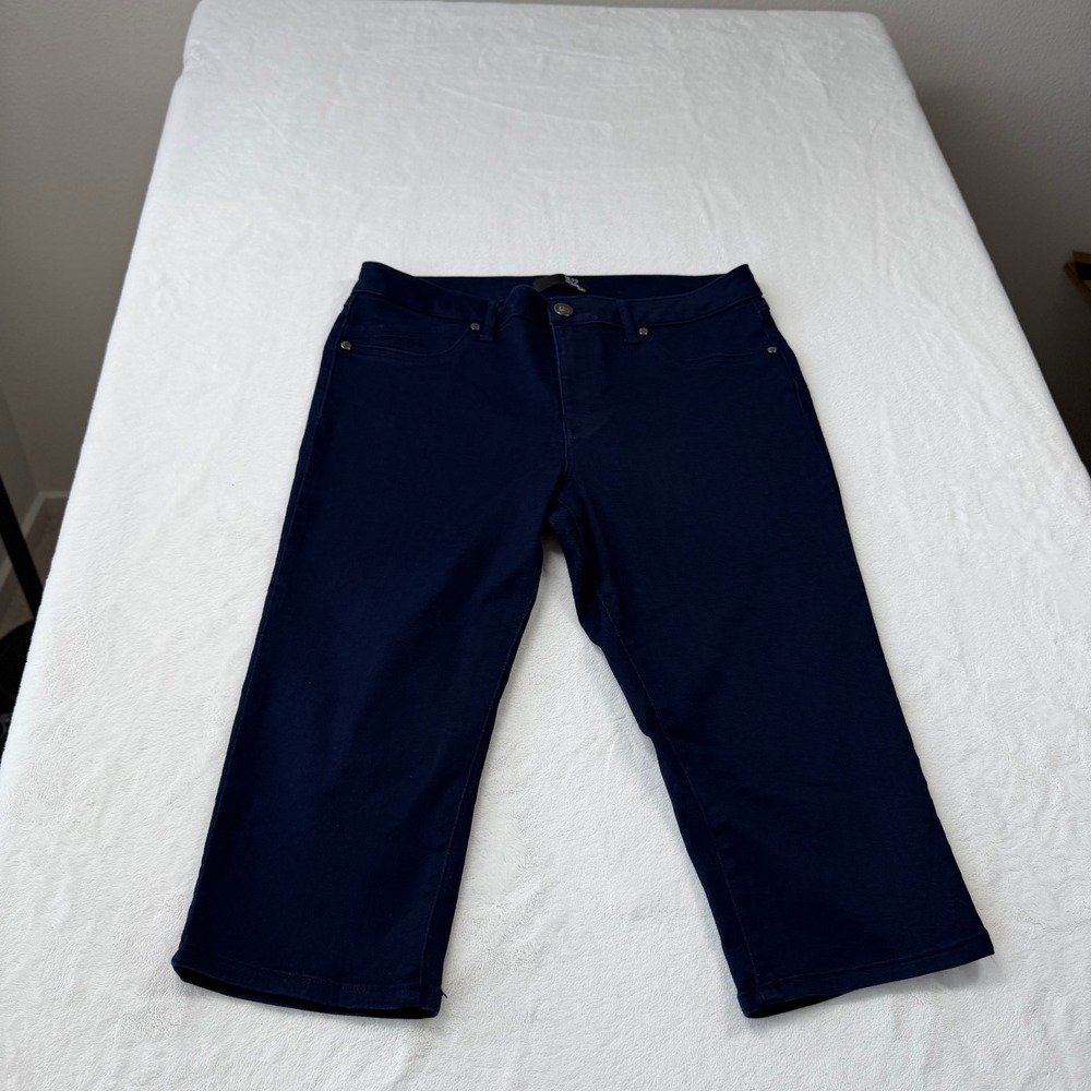 1822 Denim Cropped Pants Womens 14 Navy Blue Good Stretch CD1M3063A3